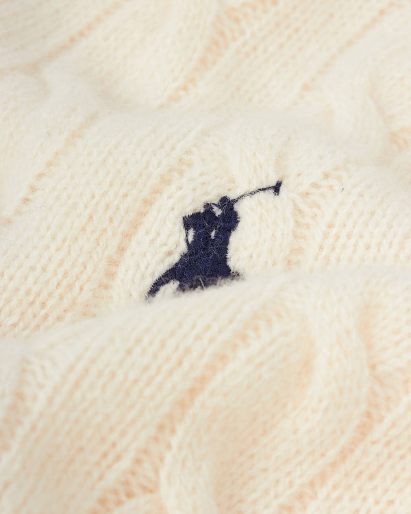 Wool Cash Cable Rollneck Creme
