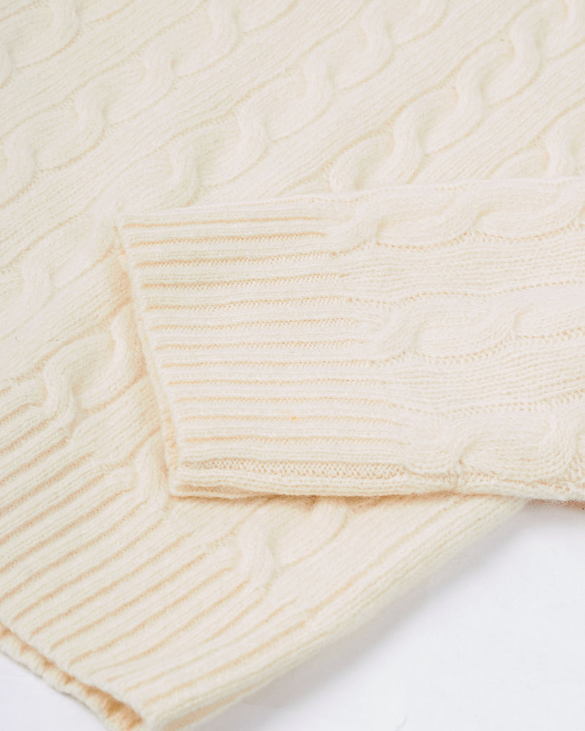 Wool Cash Cable Rollneck Creme