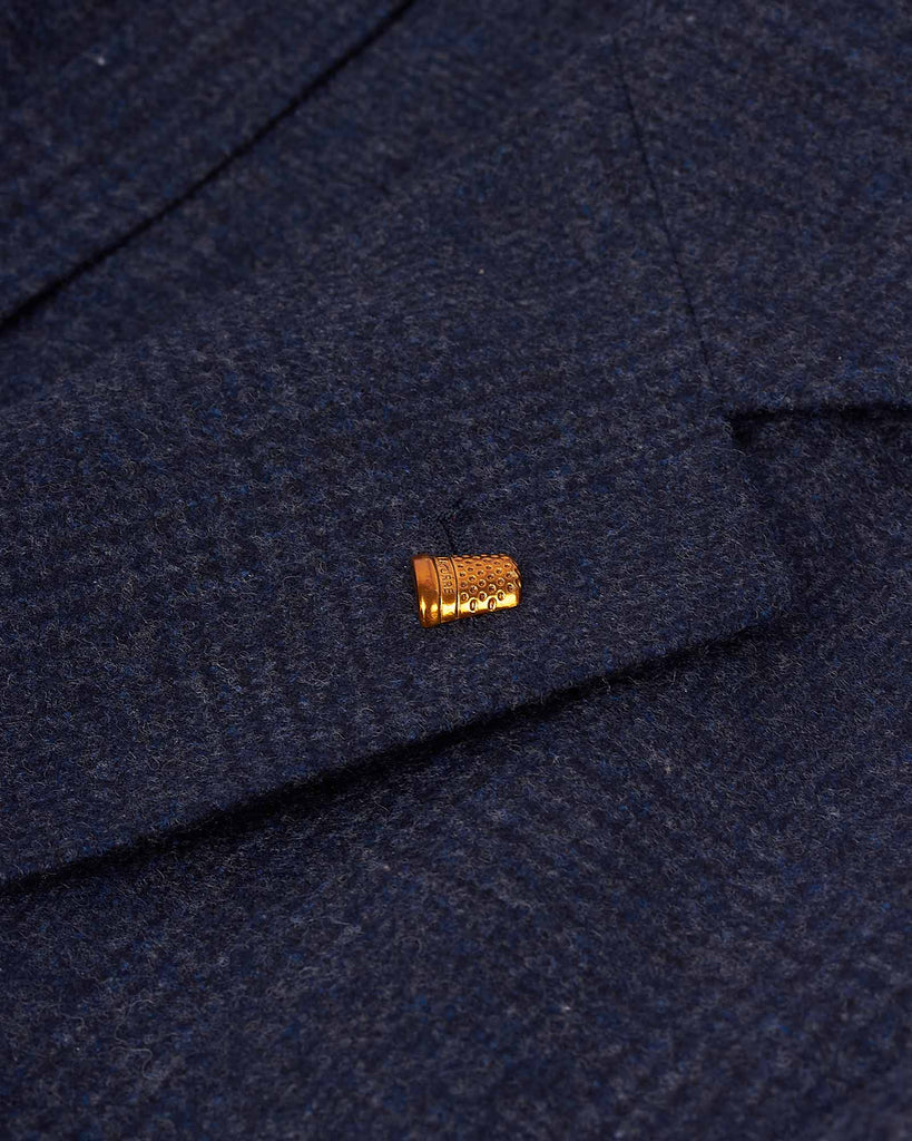 Check Wool Blazer Blå