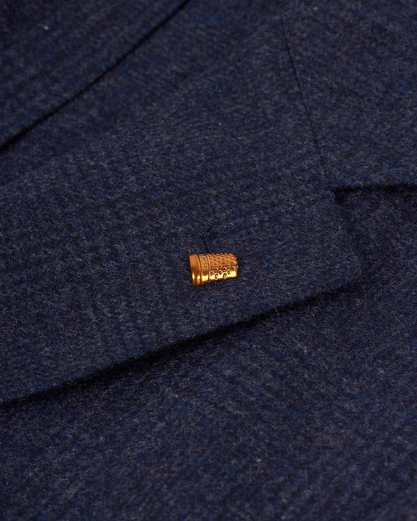 Check Wool Blazer Blå