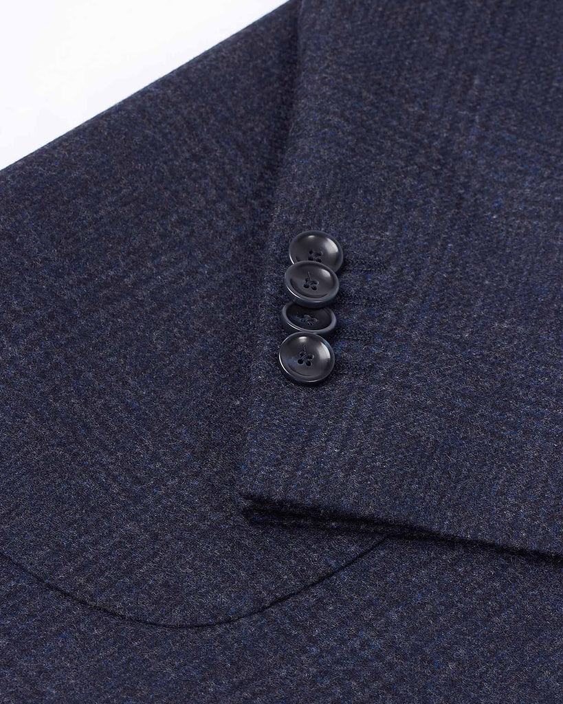 Check Wool Blazer Blå