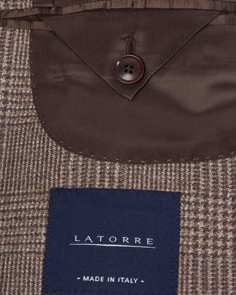 Check Wool Blazer Brun