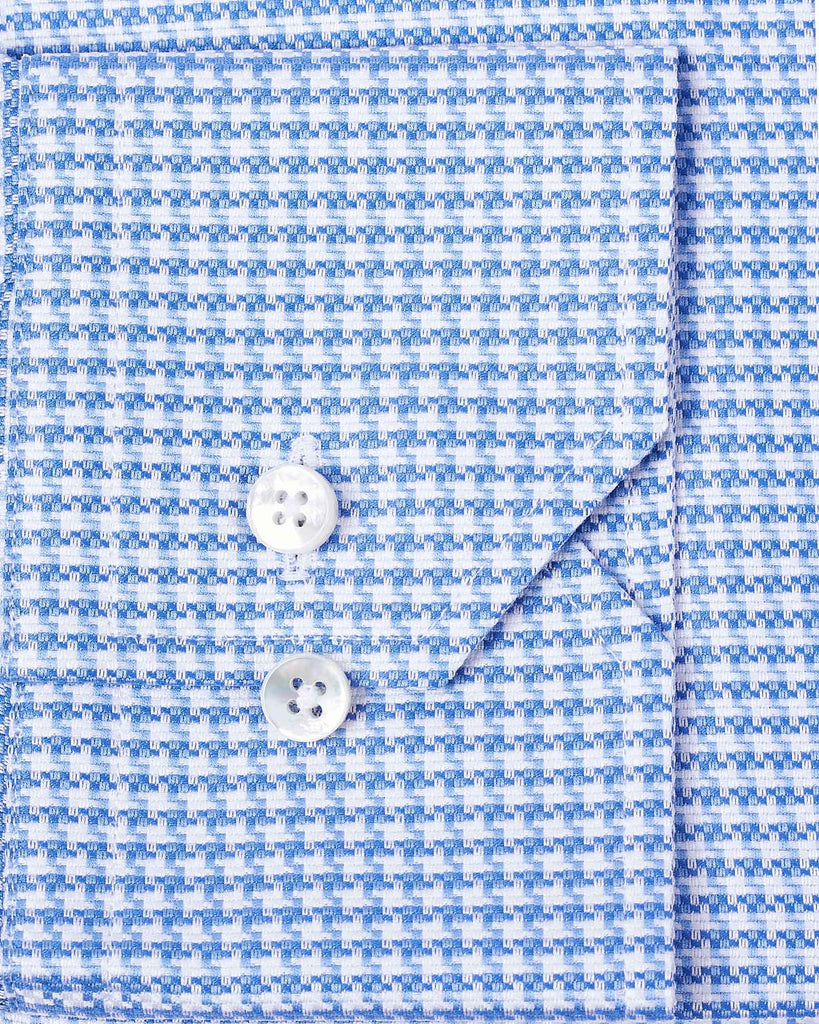 Regular Fit Houndstooth Shirt Lyseblå
