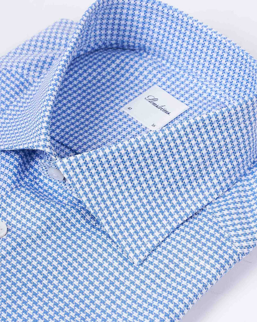 Regular Fit Houndstooth Shirt Lyseblå