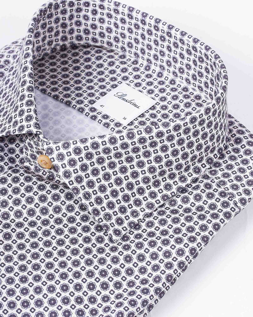 Regular Fit Pattern Shirt Creme