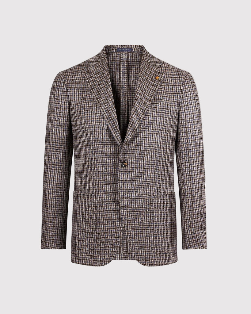 Check Wool Melange Blazer Brun