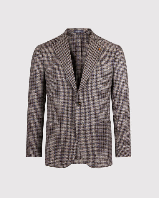 Check Wool Melange Blazer Brun
