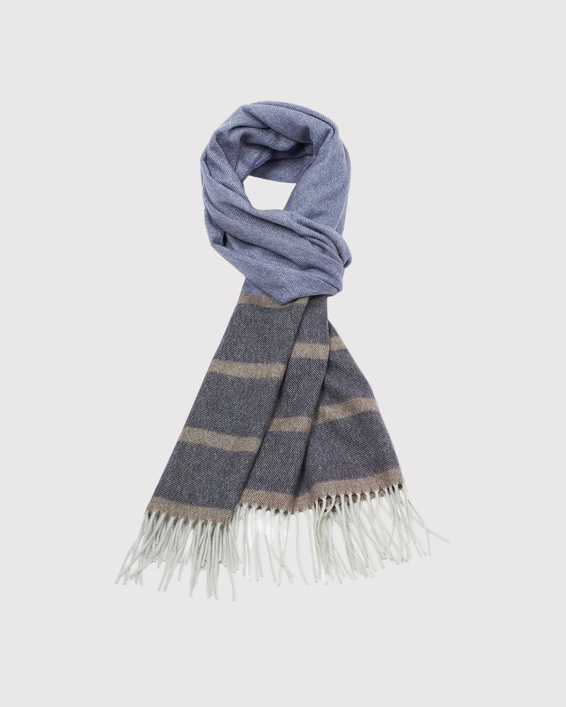 Cashmere Scarf Stripe Grå