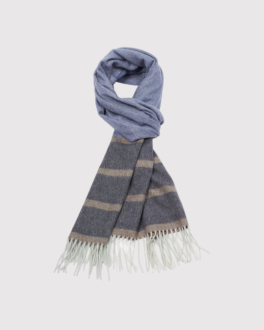 Cashmere Scarf Stripe Grå