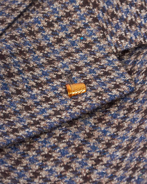 Check Wool Melange Blazer Brun