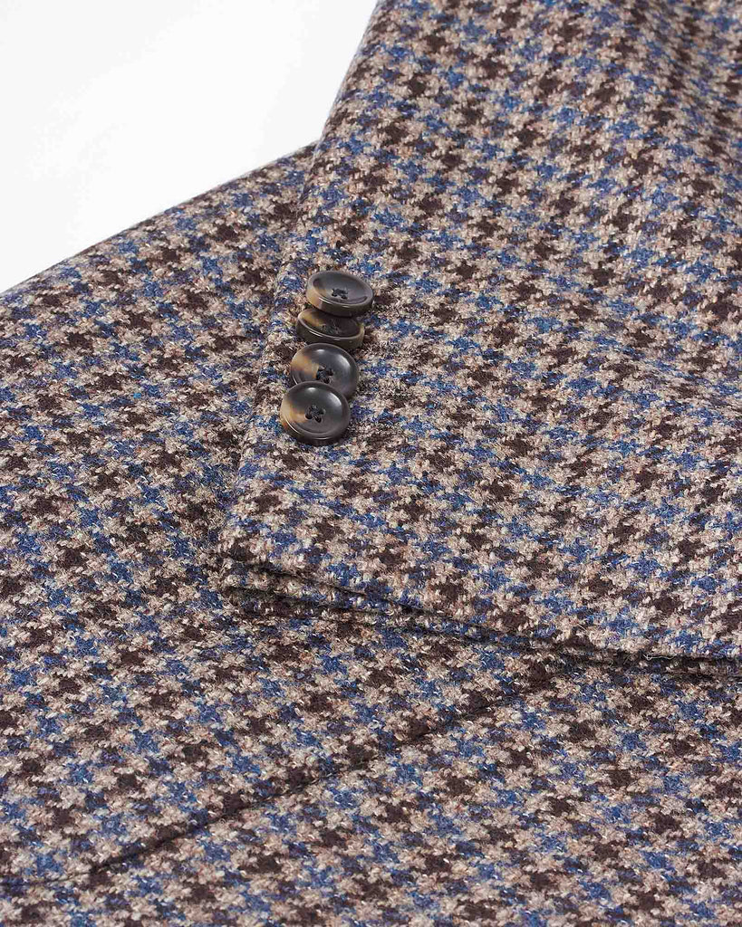 Check Wool Melange Blazer Brun