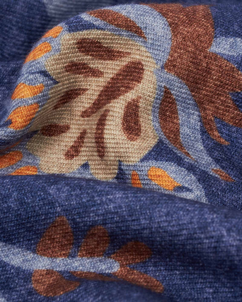 Scarf Wool Two Face Blå