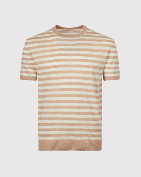 Stribet T-shirt Sand