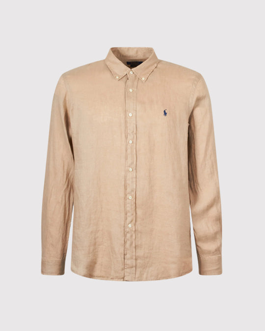 Custom Linen Skjorte Sand