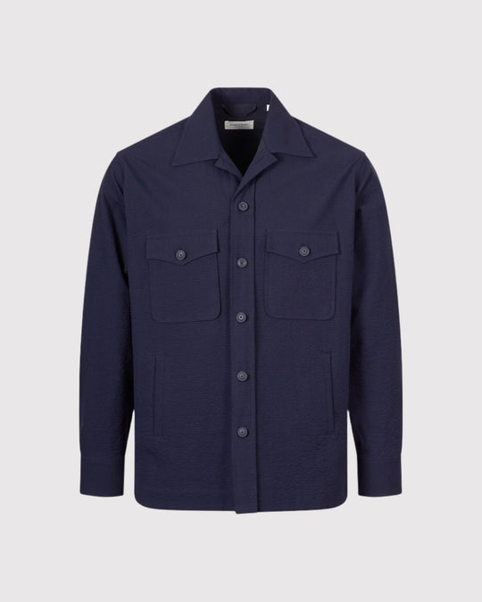 Seersucker Overshirt Blå