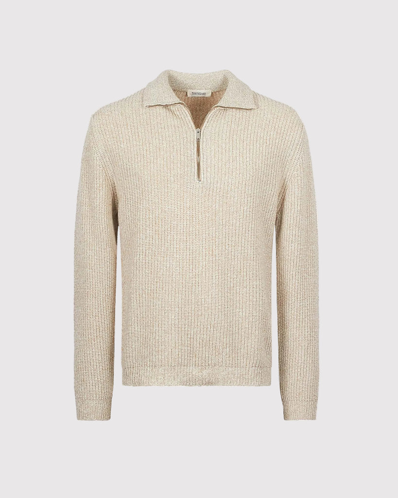Half Zip Rib Strik Sand