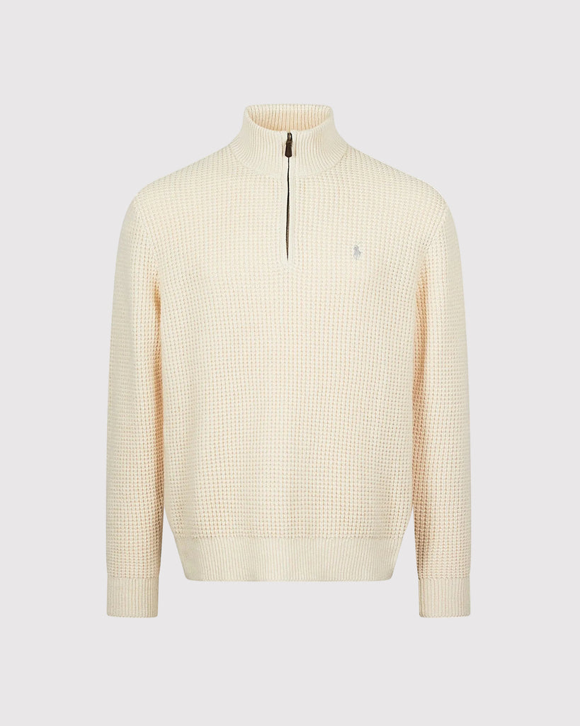 Half Zip Txt Knit Creme