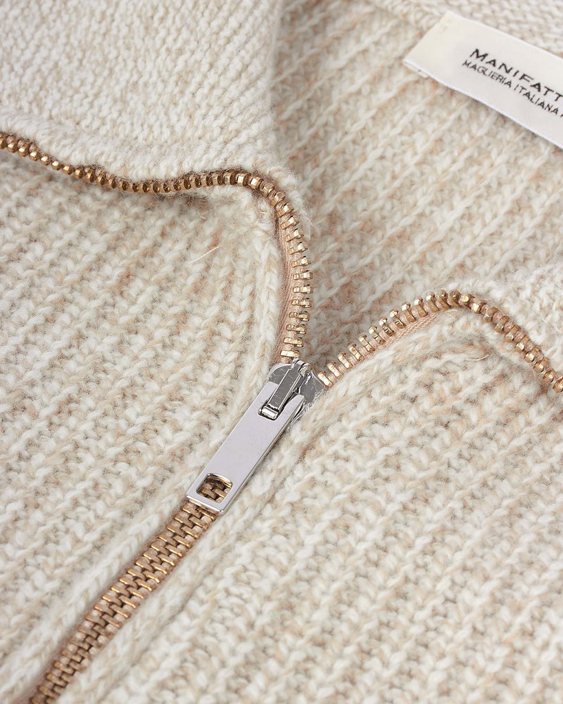 Half Zip Rib Strik Sand