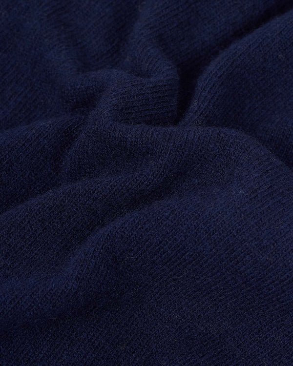 Strik Zip Hoodie Blå