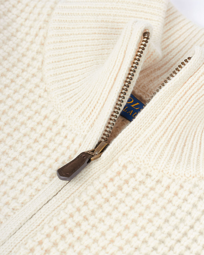 Half Zip Txt Knit Creme