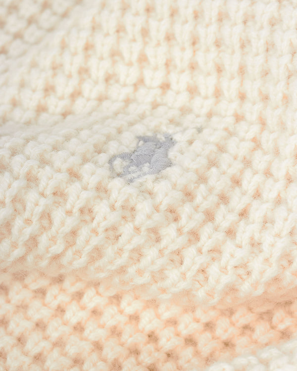 Half Zip Txt Knit Creme