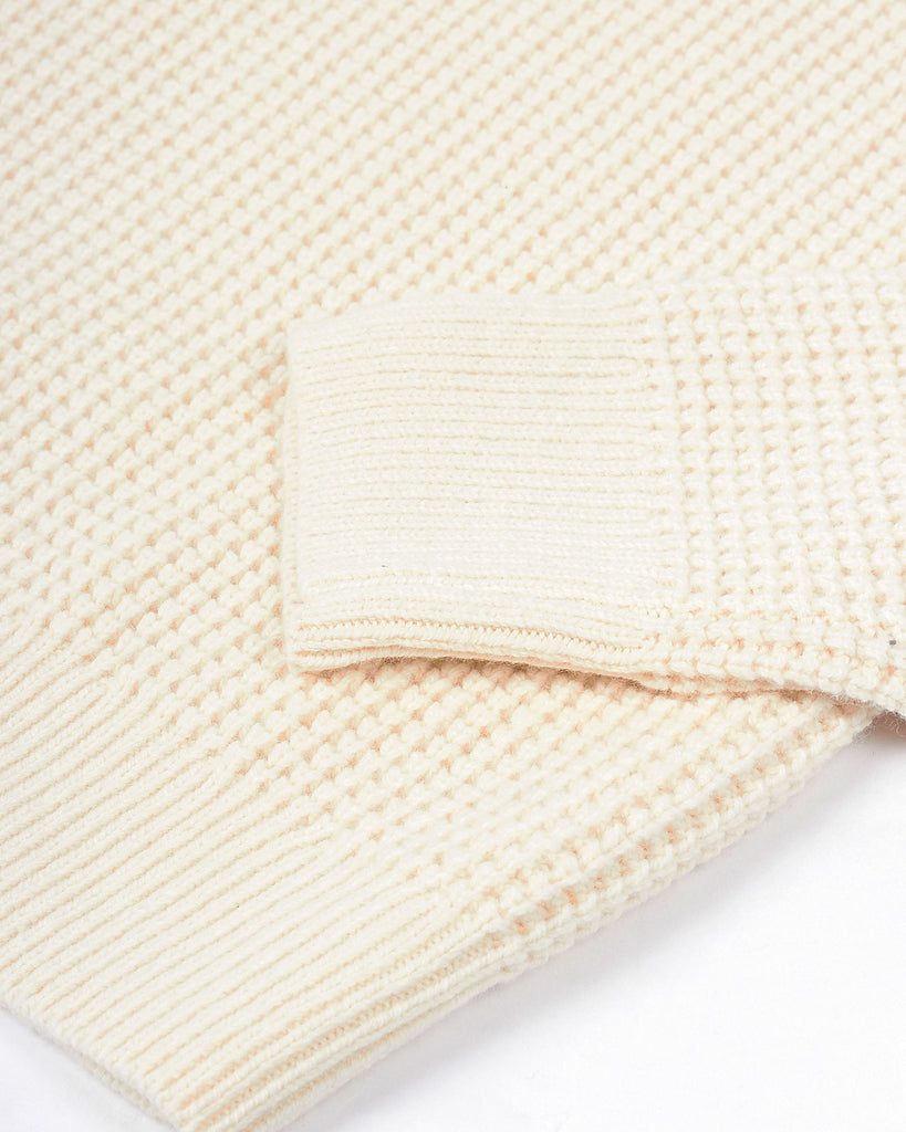 Half Zip Txt Knit Creme