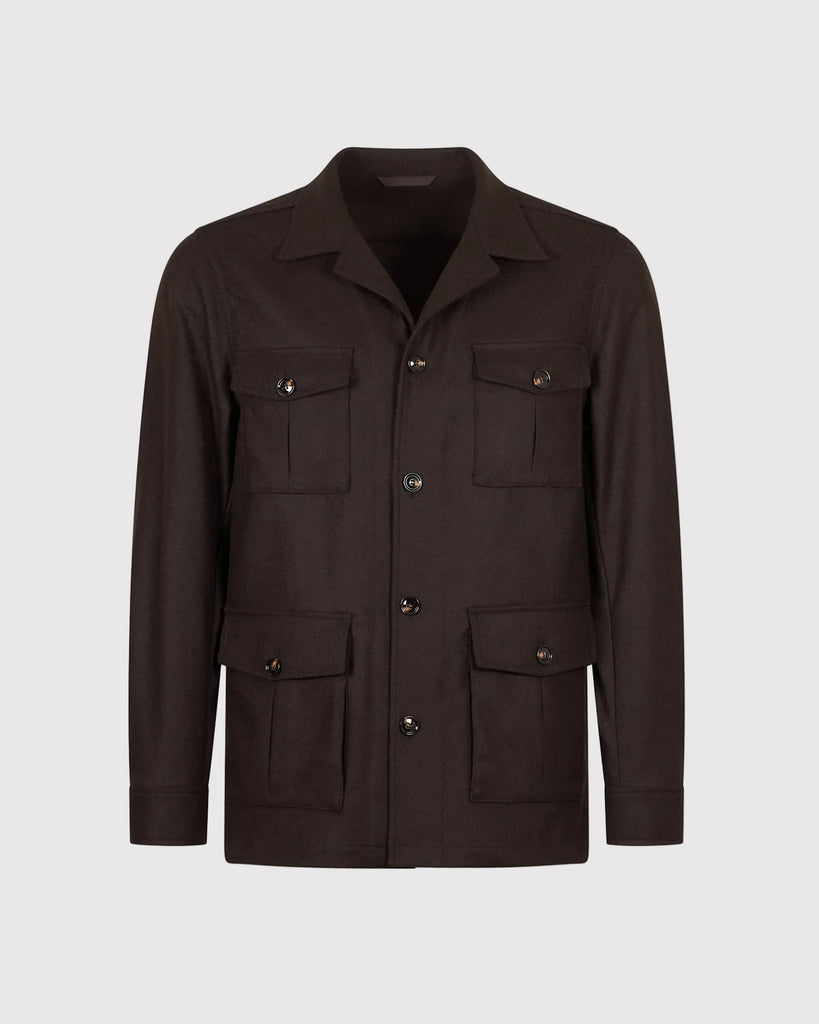 Safari Shirt Jacket Brun