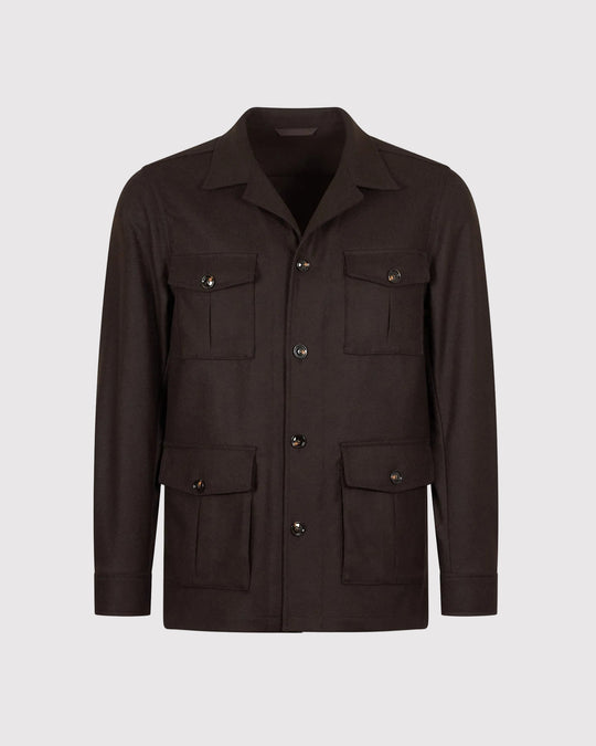 Safari Shirt Jacket Brun
