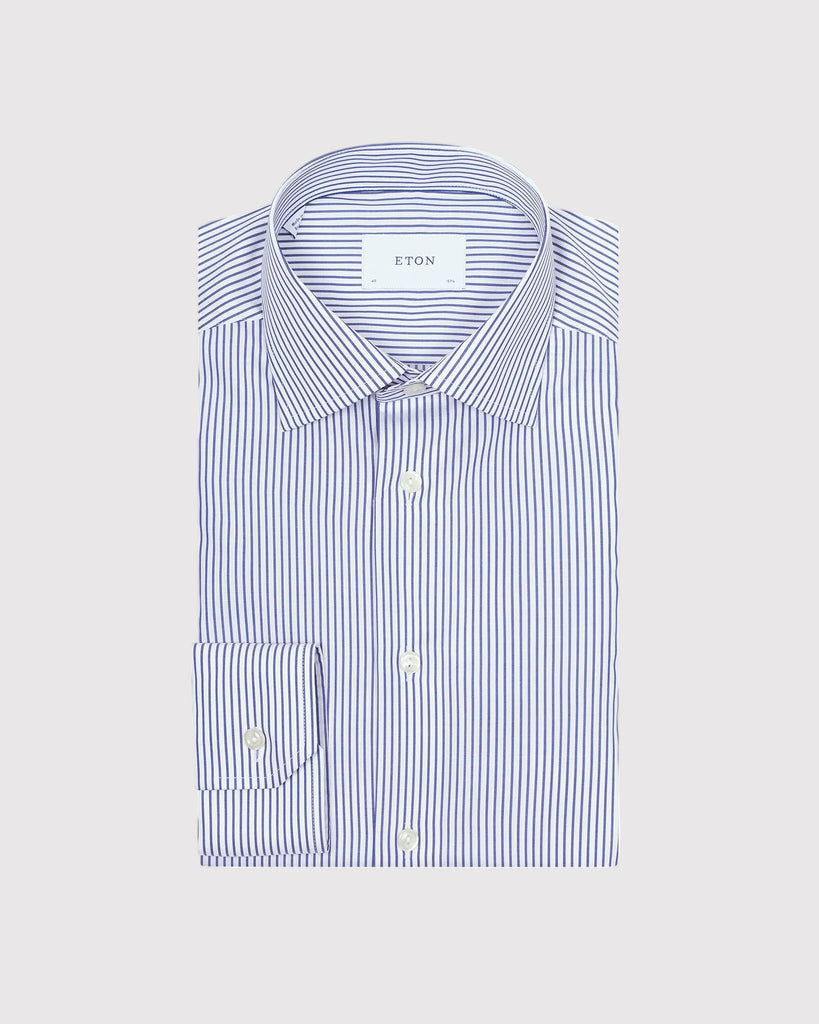 Contemporary Fit Striped Fine Twill Skjorte