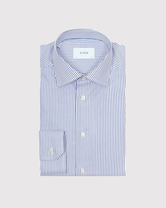 Slim Fit Striped Fine Twill Skjorte