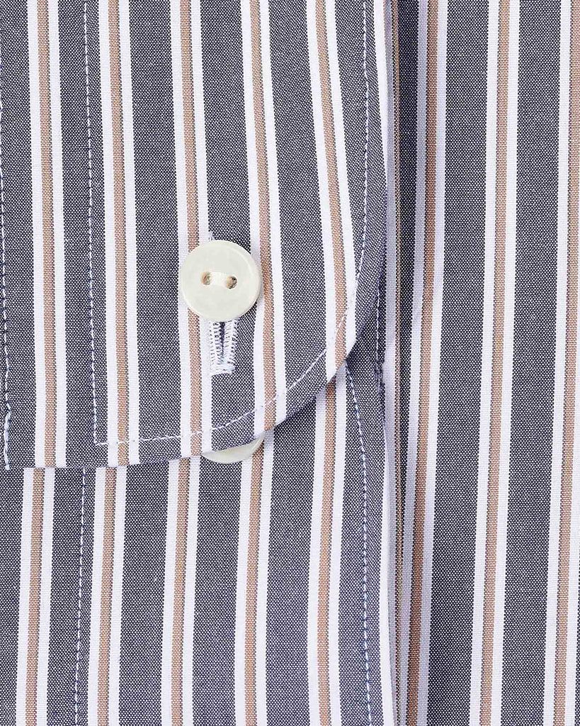 Striped Poplin Shirt Blå