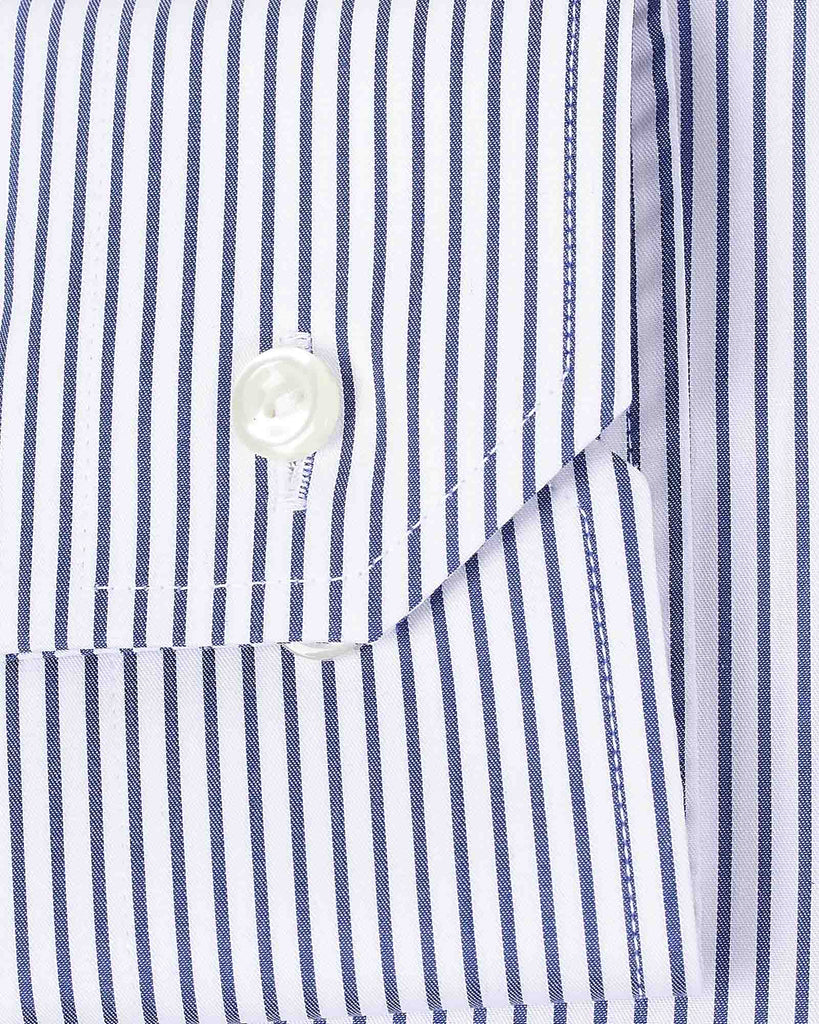 Slim Fit Striped Fine Twill Skjorte