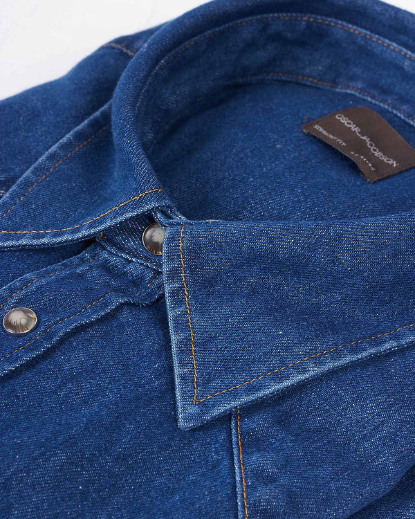 Western Shirt Blå