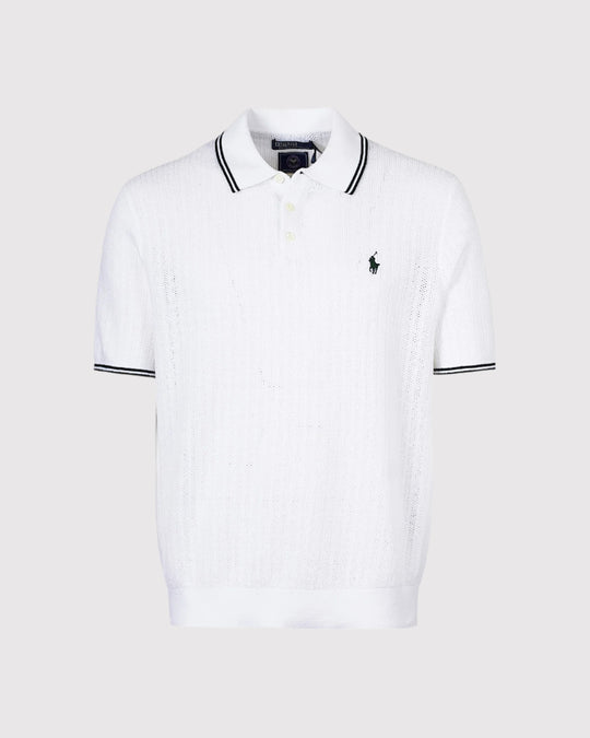 Wimbledon Knit Polo Hvid