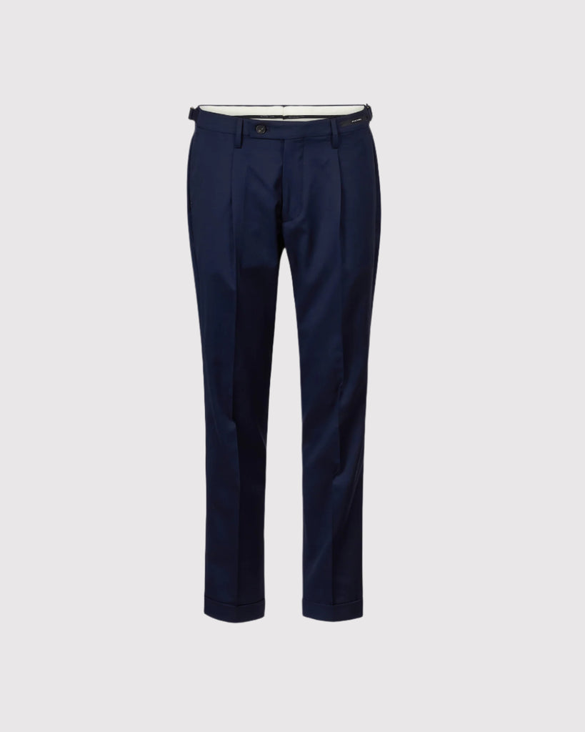 Wool Chino Side Adj Blå