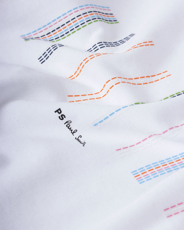 Casual Fit Stripe T-Shirt Hvid