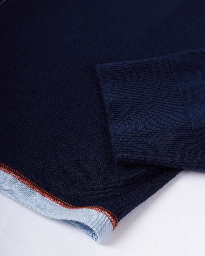 Washable Wool Zip Cardigan Blå