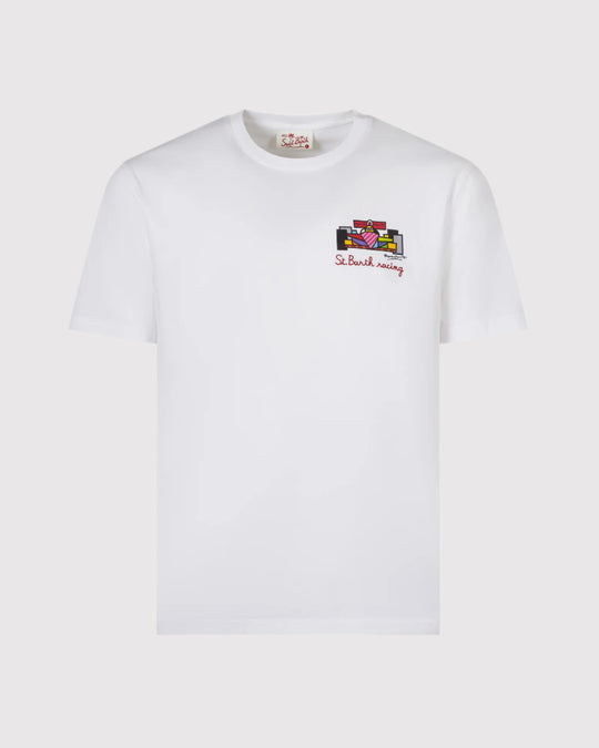Saint Barth Racing Tee Hvid