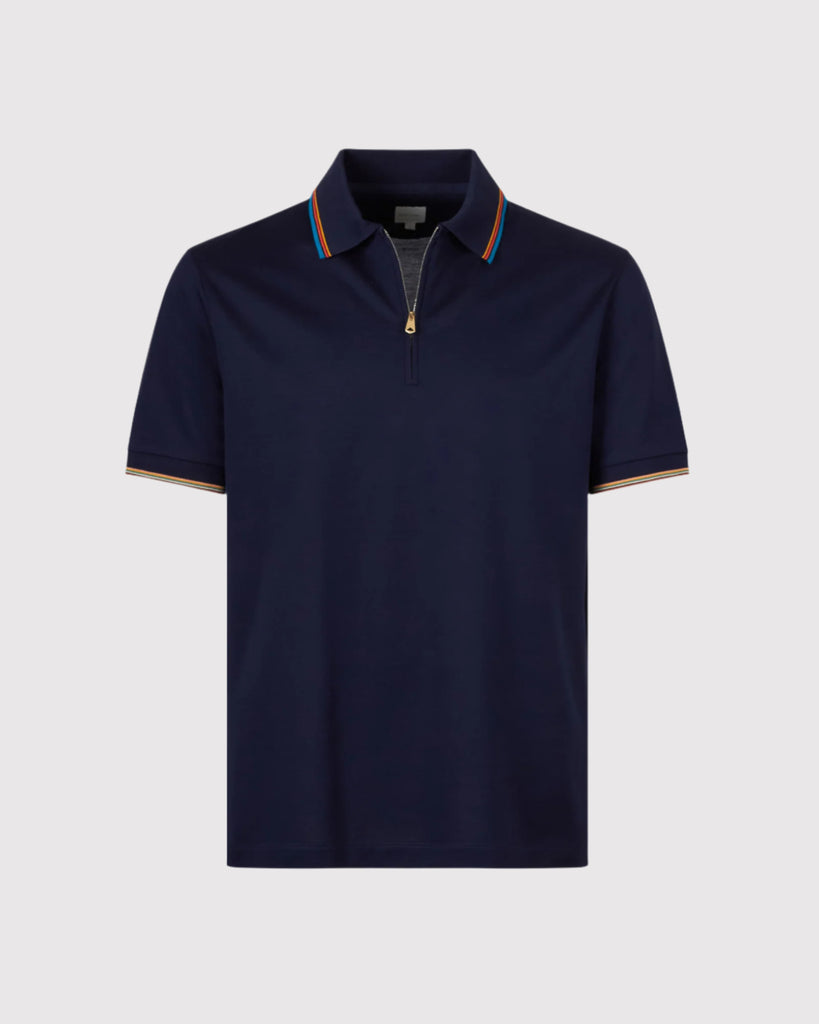 Polo Stripe Detail Blå