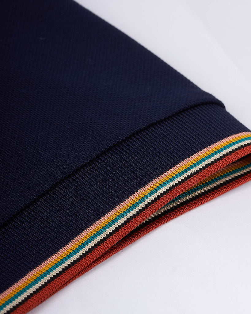 Polo Stripe Detail Blå