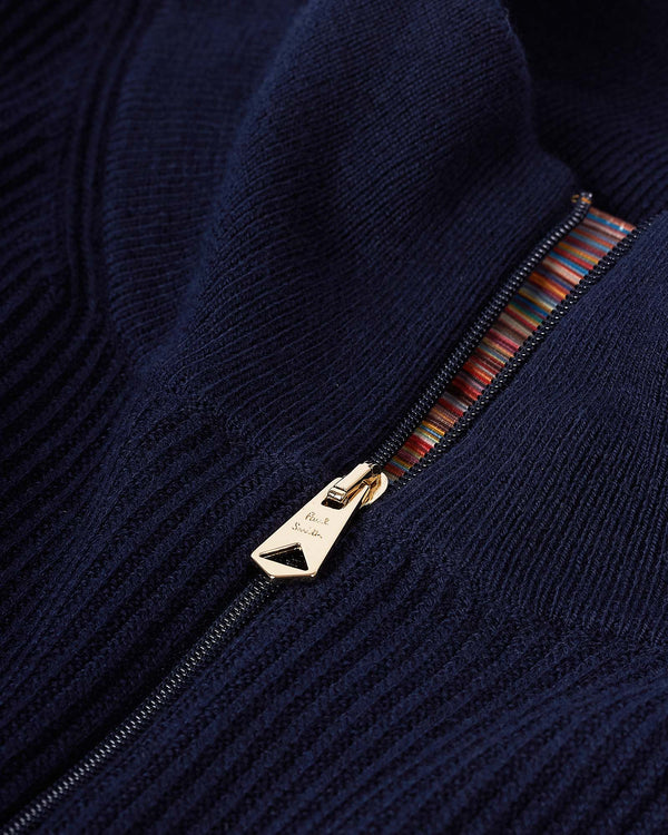 Stripe Half Zip Strik Blå