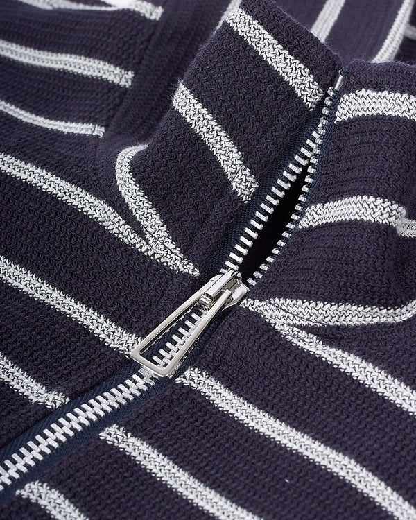 Stripe Half Zip Sweat Blå