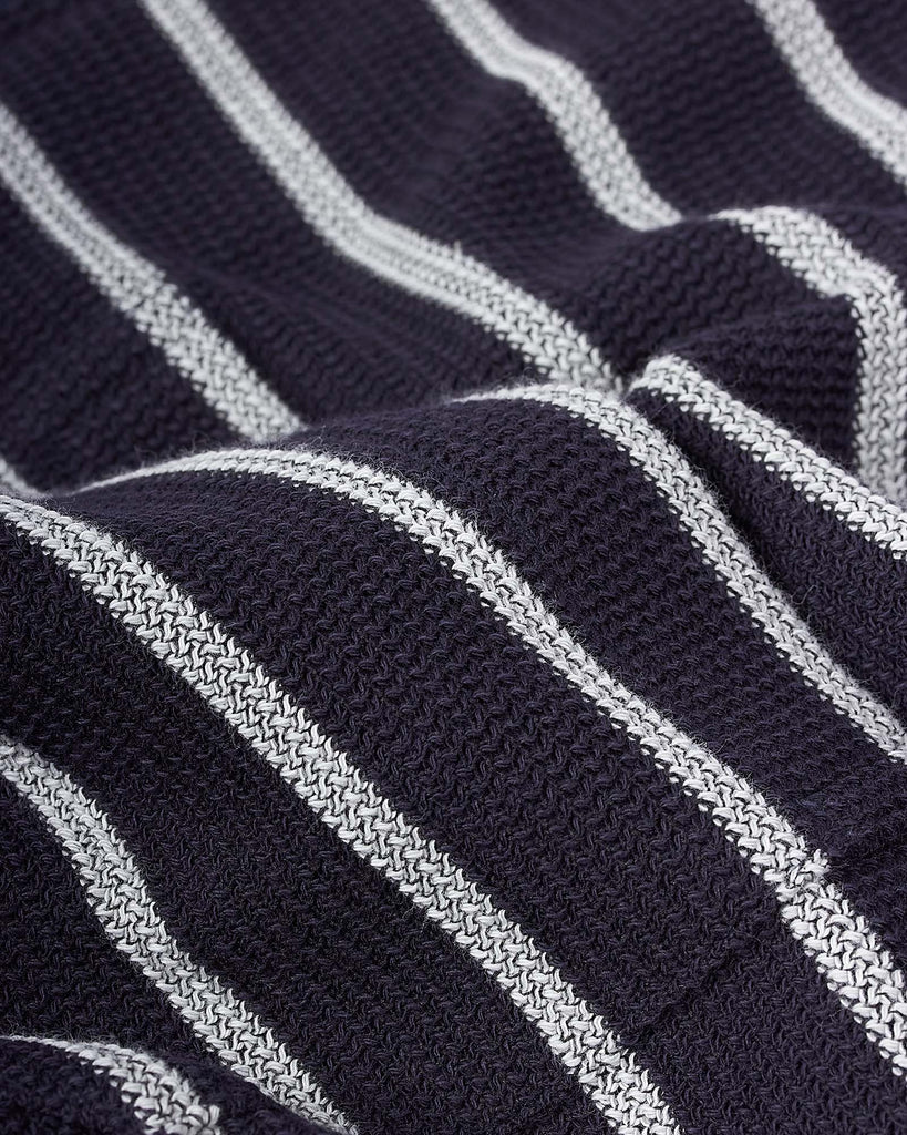 Stripe Half Zip Sweat Blå