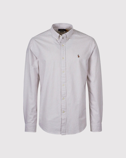 Oxford Skjorte Strib Custom Sand