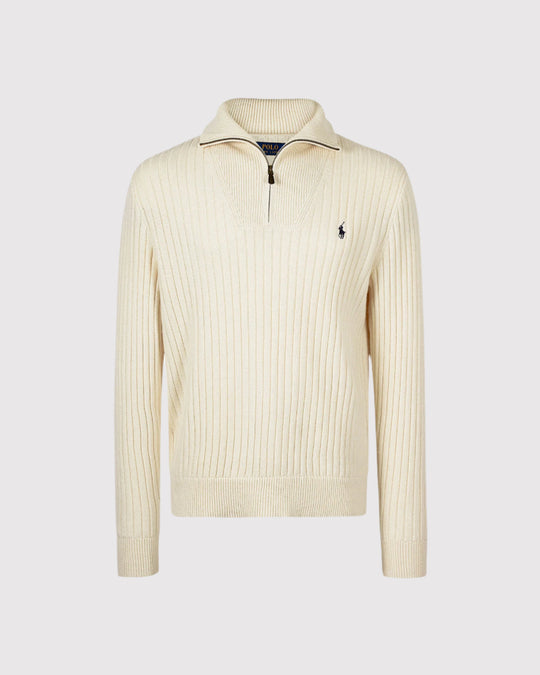 Half Zip Strip Creme