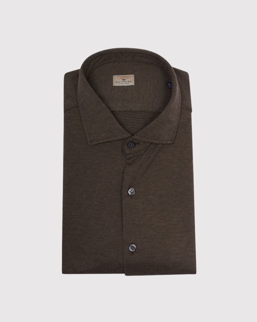 Structure Jersey Skjorte Brun