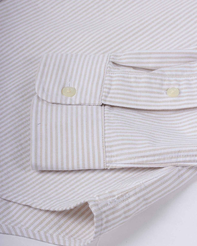 Slim Skjorte Stribet Sand