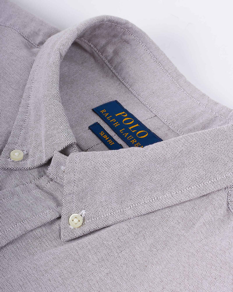 Slim Fit Oxford Skjorte Grå