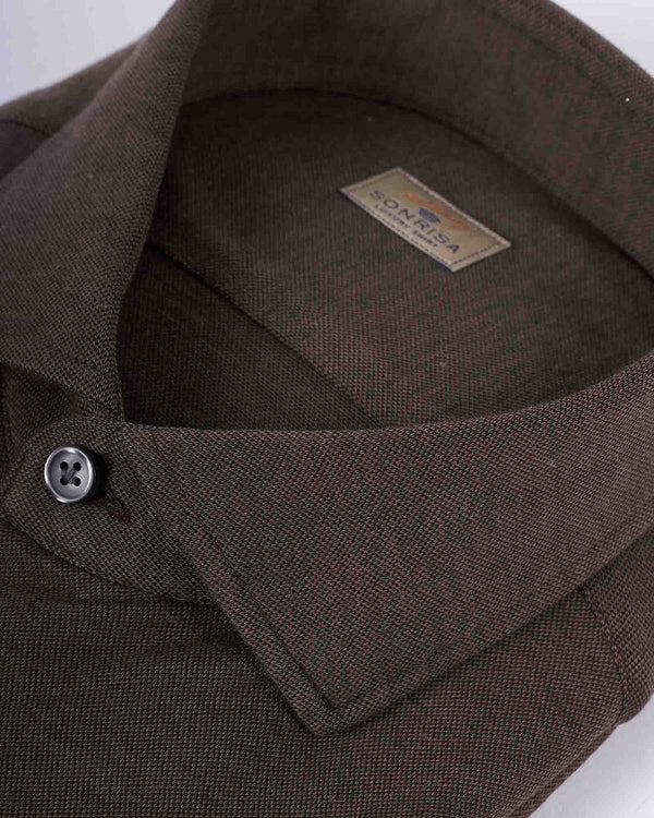 Structure Jersey Skjorte Brun