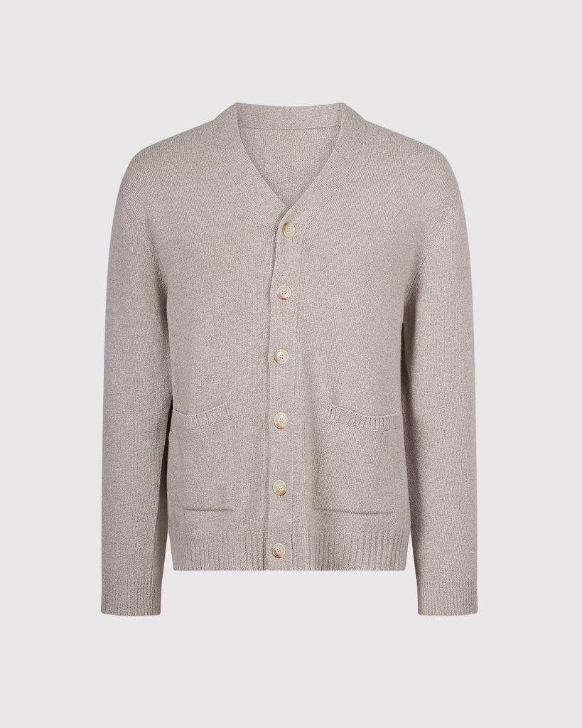 Wool Cash Cardigan Sand